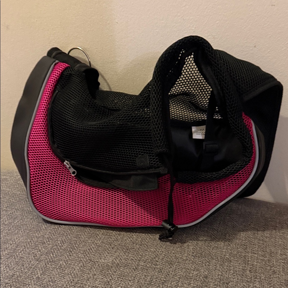 Pink and Black Mesh Pet Carrier